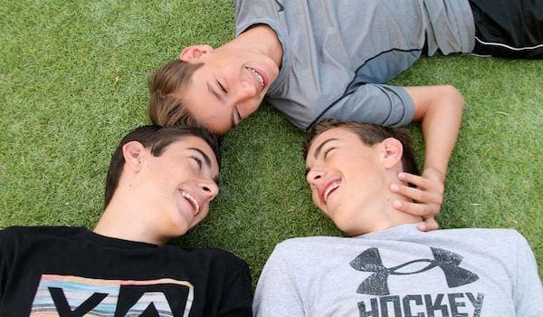 triplet teen sons together