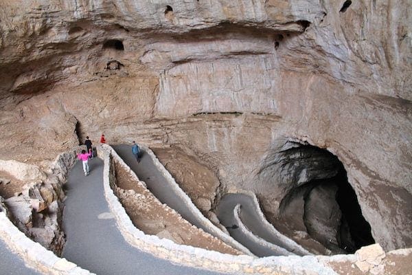 Family hiking at Carlsbad Caverns National Park in Carlsbad, New Mexico